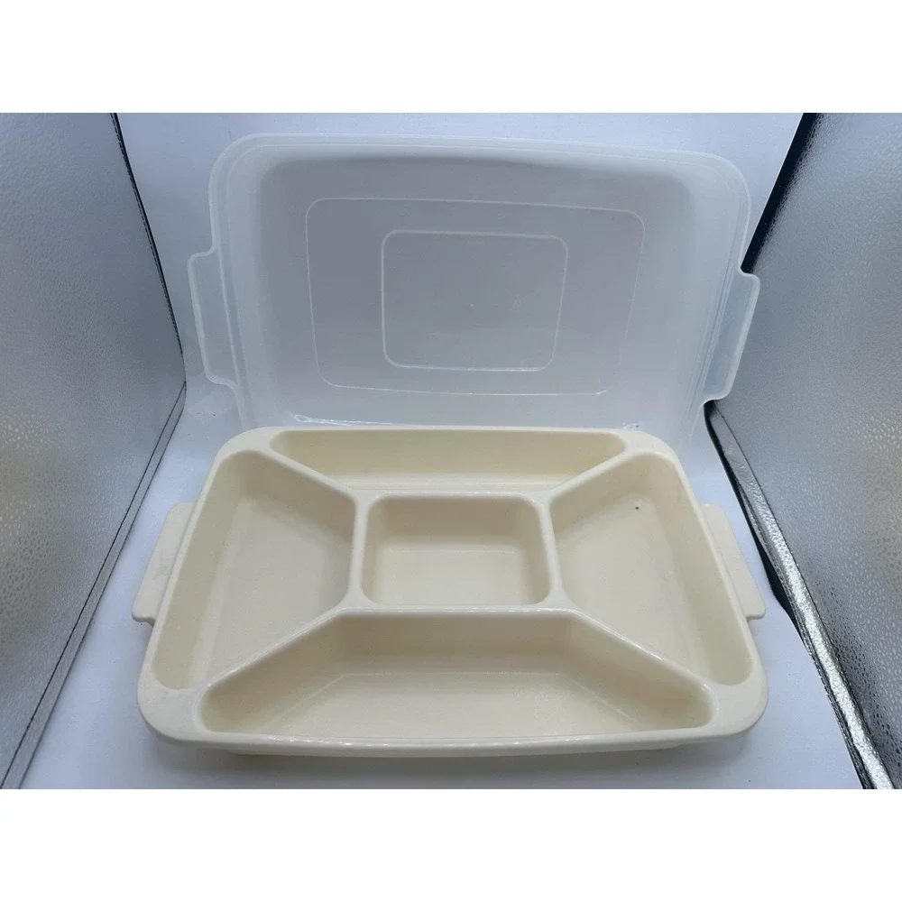 Vintage Rubbermaid Servin Saver Divided Tray w Lid Food Storage